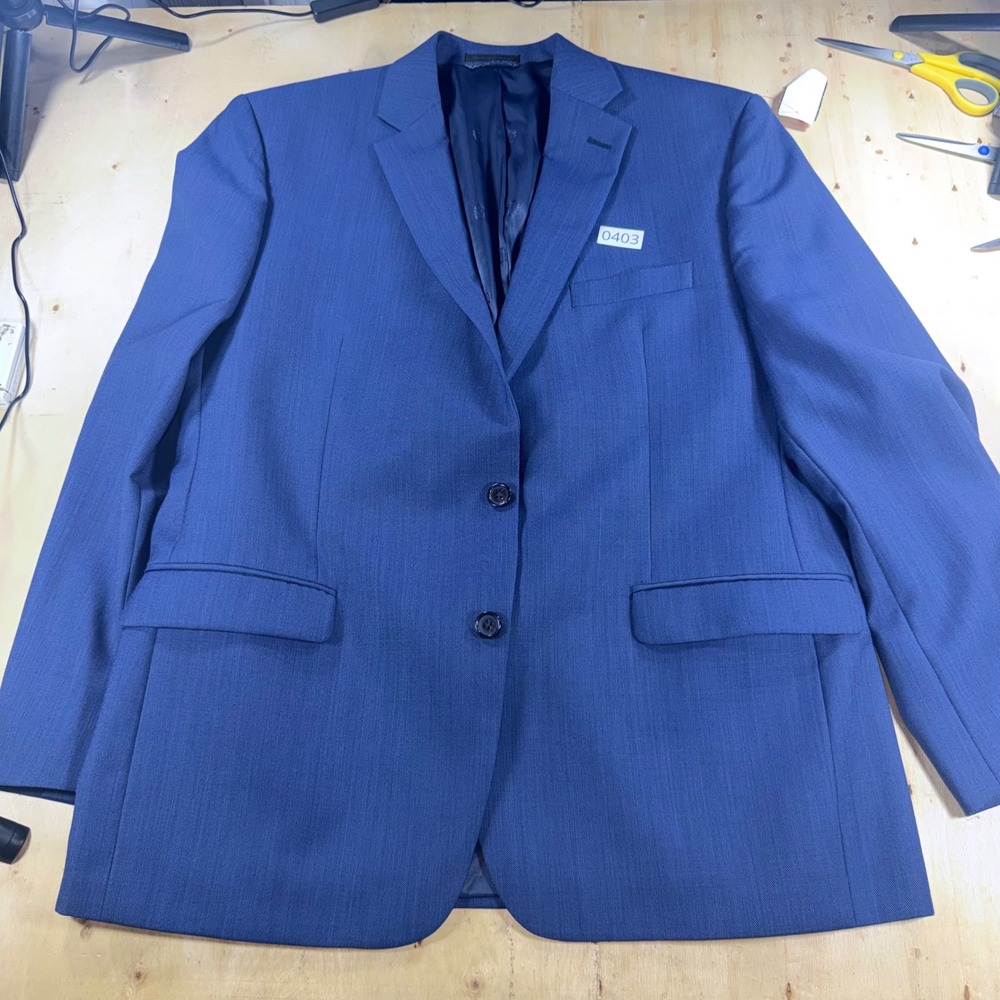 Lauren Ralph Lauren Mens 44R Blue Wool Blend 2 Button Blazer Sport Coat